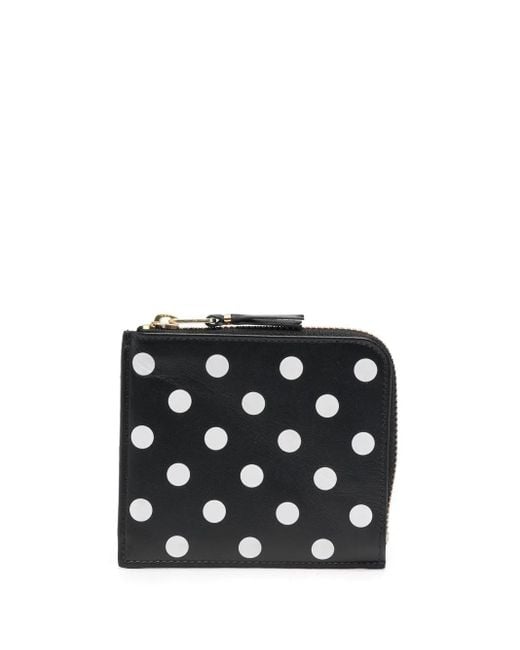 Comme des Garçons Black Polka-Dot Zip-Around Wallet