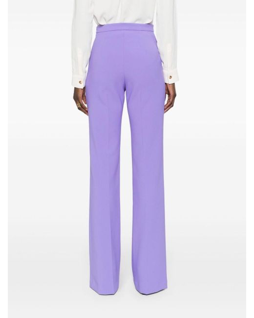 Pantalon évasé en crêpe Elisabetta Franchi en coloris Purple