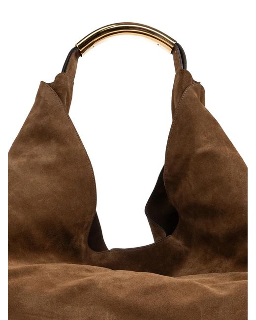 Moschino Brown Large Handle Me Ring-Handle Shoulder Bag