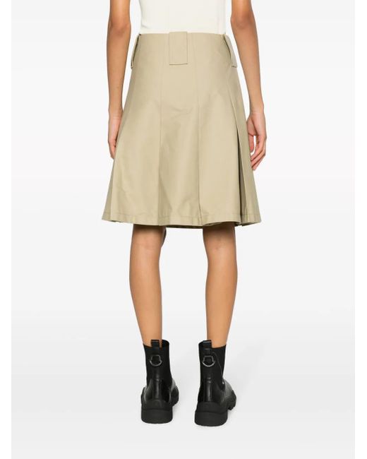 Burberry Natural Pleat-Detail A-Line Midi Skirt