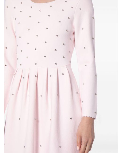 Needle & Thread Pink Rhinestone-embellished Midi Dress