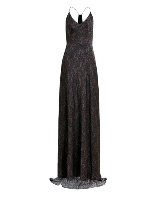 Essentiel Antwerp Black Idont Leopard-print Maxi Dress