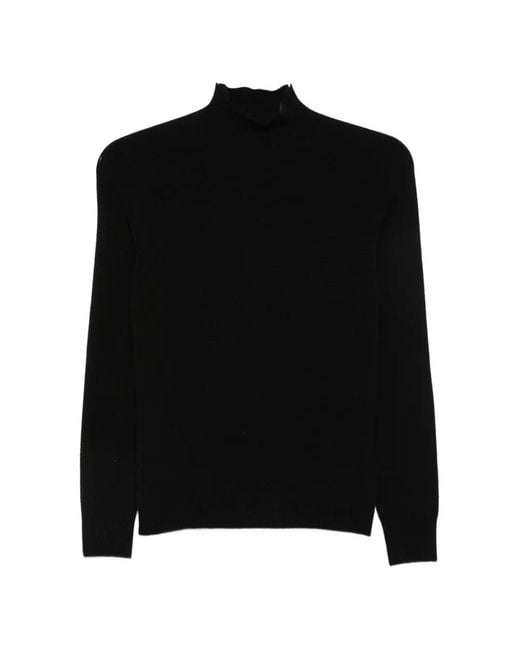 ERMANNO FIRENZE Black High-Neck Ribbed-Trim Sweater
