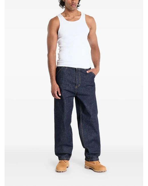 Carhartt Blue Logo-Patch Jeans for men
