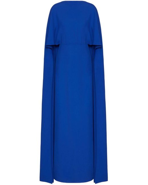 Robe longue Cady Couture en soie Valentino Garavani en coloris Blue