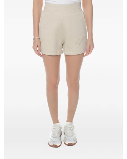 ARMANI EXCHANGE Natural Logo-Embroidered Elasticated Shorts