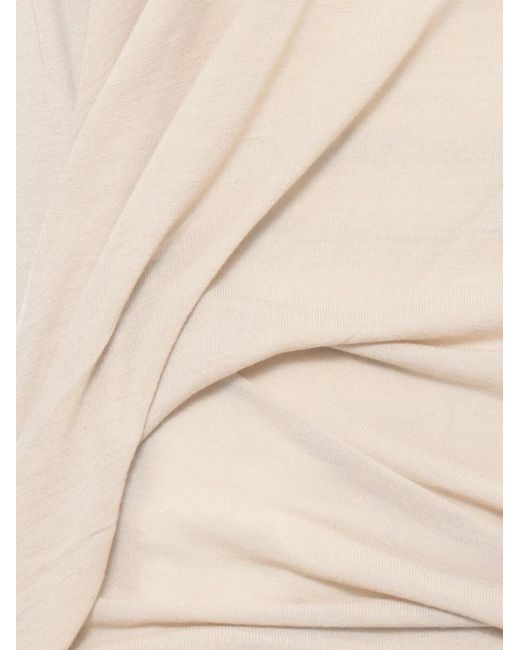 Rick Owens White Temple Hiked T V-Neck T-Shirt