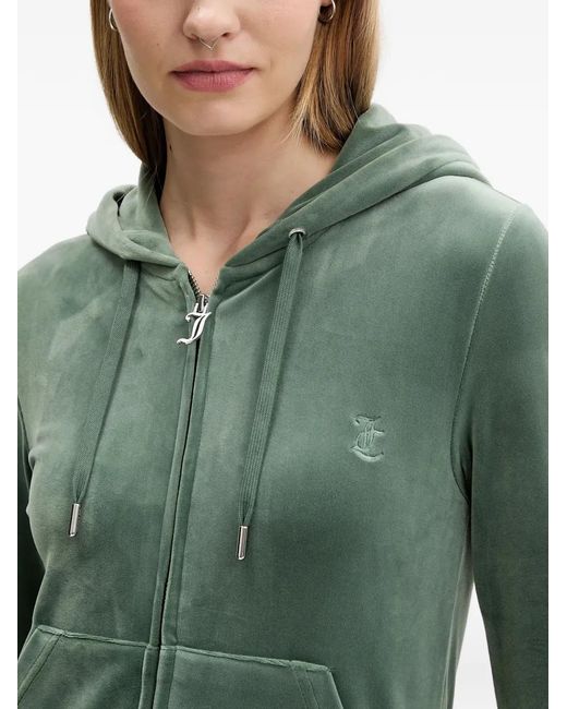 Juicy Couture Green Zip-Fastening Front-Pockets Hoodie