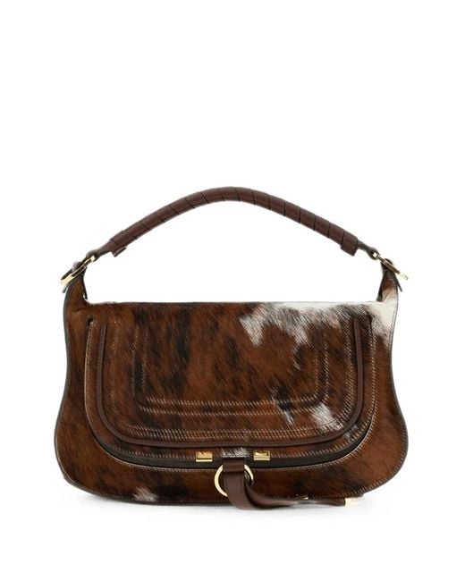 Chloé Brown Marcie Animal-Print Hand Bag