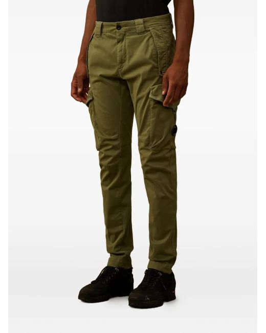 C P Company Green Cargo-Pocket Trousers for men