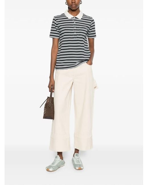 A.P.C. Blue Striped Pocket Polo