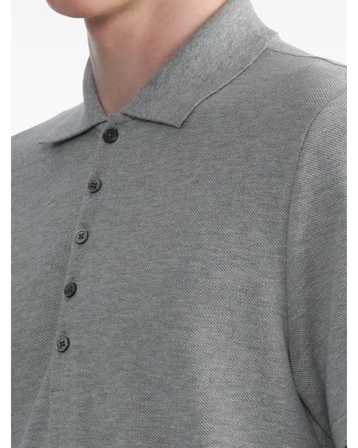 Thom Browne Gray Center-back Stripe Piqué Polo for men