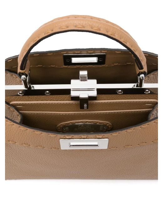 Fendi Peekaboo I See U Kleine Shopper in het Natural