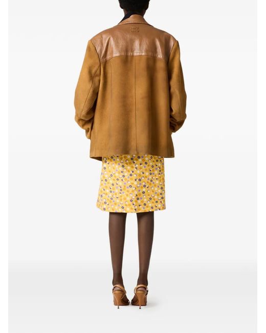 Miu Miu Yellow Poplin Dress