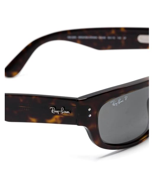 Ray-Ban Gray Tortoiseshell Shield Sunglasses