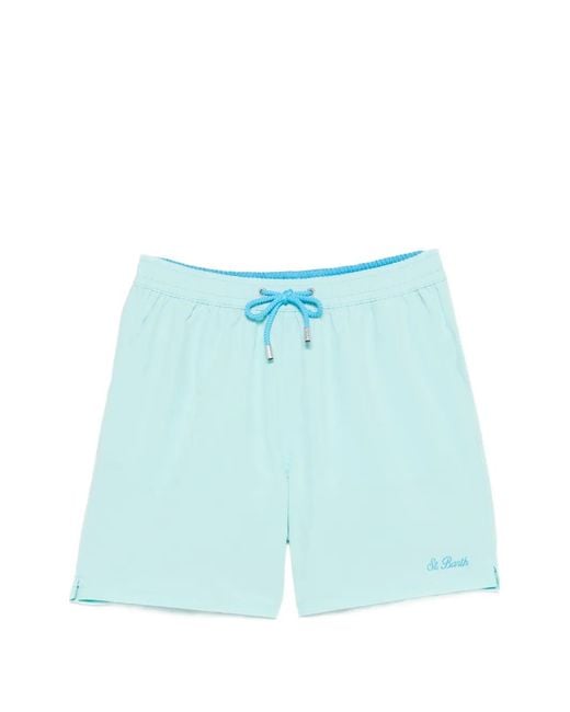 Mc2 Saint Barth Blue Comfort Drawstring-Waist Swim Shorts for men