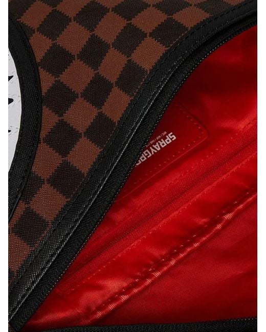 Sprayground Brown Check-Pattern Belt Bag