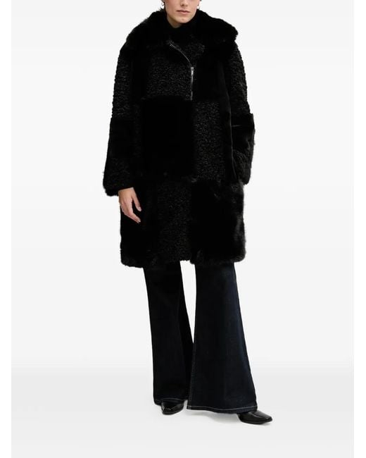 DKNY Black Winter Faux-Fur Coat
