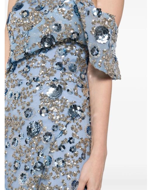 Saiid Kobeisy Blue Off-Shoulder And One Shoulder Strap Dress