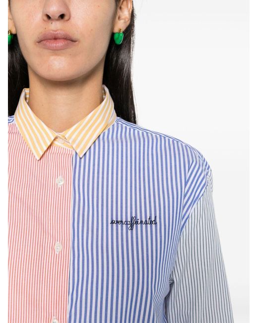 Maison Labiche Blue Overcafeinated Saint Ger Striped Shirt