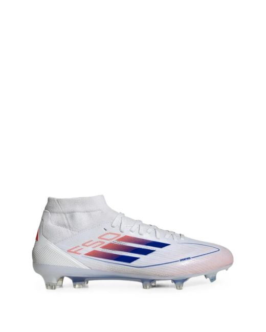 Adidas White F50 Pro Mid-Cut Firm Ground Boots