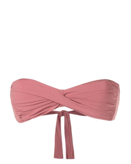 Amir Slama Pink Twist-Detail Bikini Top
