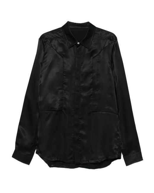 Rick Owens Black Long-Sleeve Shirt for men