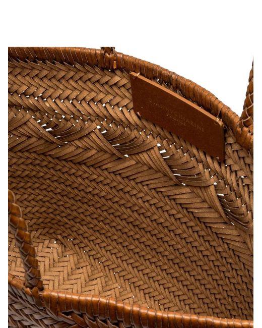Gianni Chiarini Brown Paloma Drawstring Woven Tote Bag