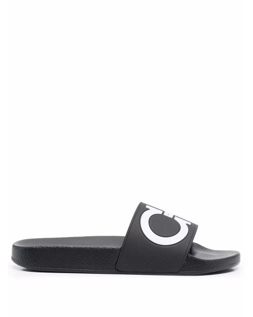 Ferragamo Black Groovy Sandals