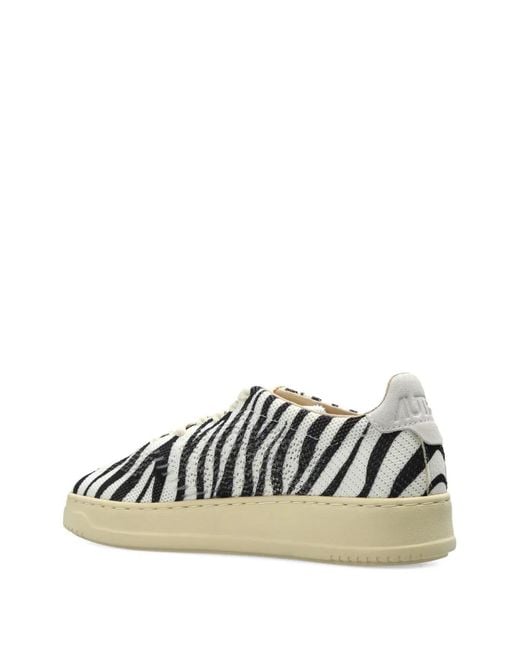 Autry White Zebra-Print Sneakers