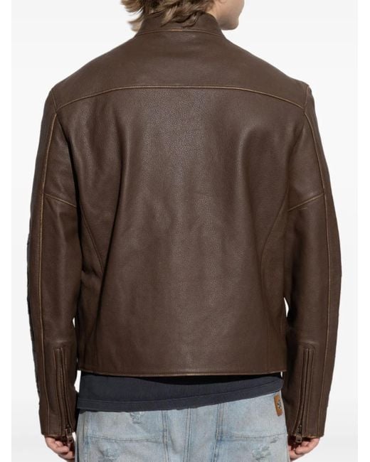 Amiri Brown Leather Jacket for men