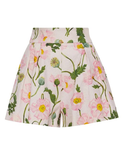 Oscar de la Renta プリント ショートパンツ Pink