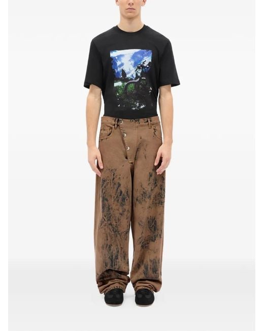 MSGM Natural Printed Jeans for men