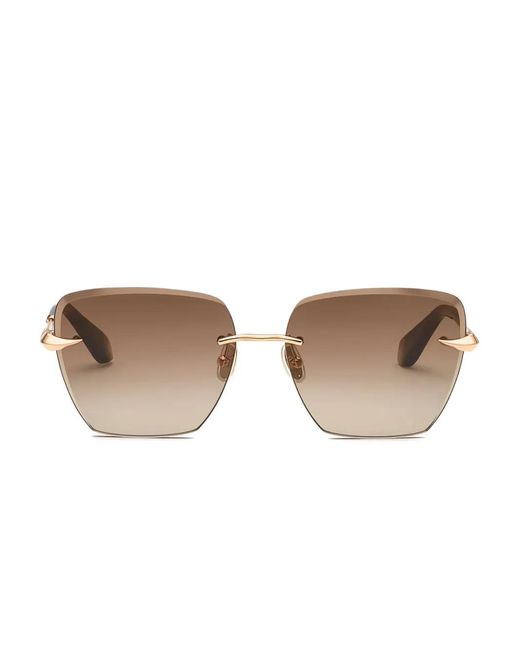 Roberto Cavalli Metallic Rimless Square Sunglasses