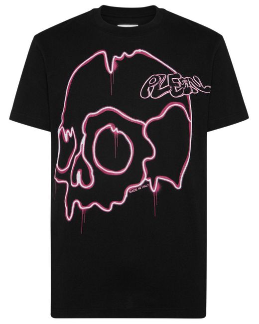 T-shirt Dripping Skull di Philipp Plein in Black da Uomo