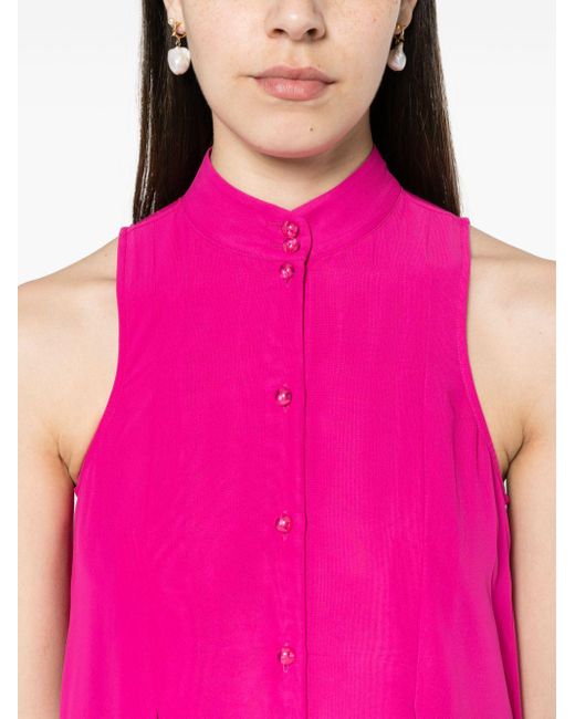 Emporio Armani Pink Textured Pleated Midi Dress