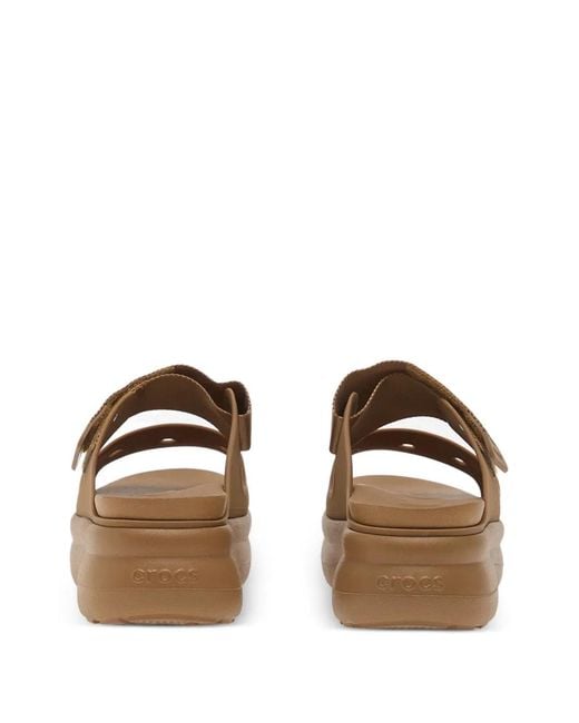 CROCSTM Brown Soho Two Platform Touch-Strap Sandals