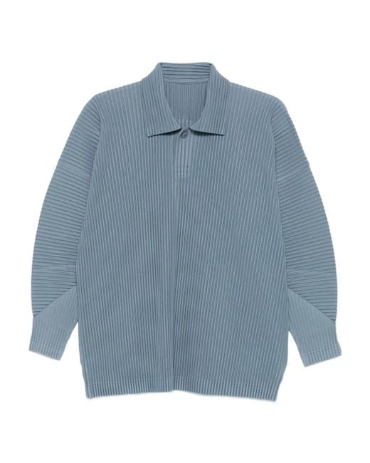 Homme Plissé Issey Miyake メンズ ブルー プリーツ ロングスリーブ