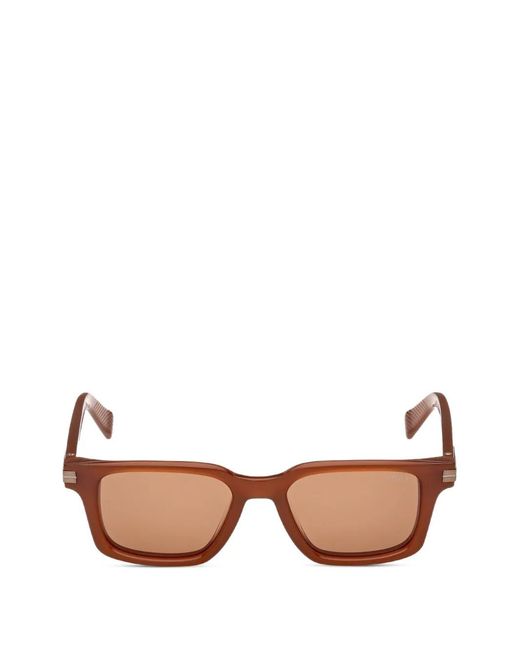 Zegna Pink Rectangle-Frame Sunglasses for men