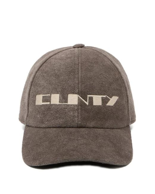 Rick Owens Gray Logo-Embroidered Baseball Cap
