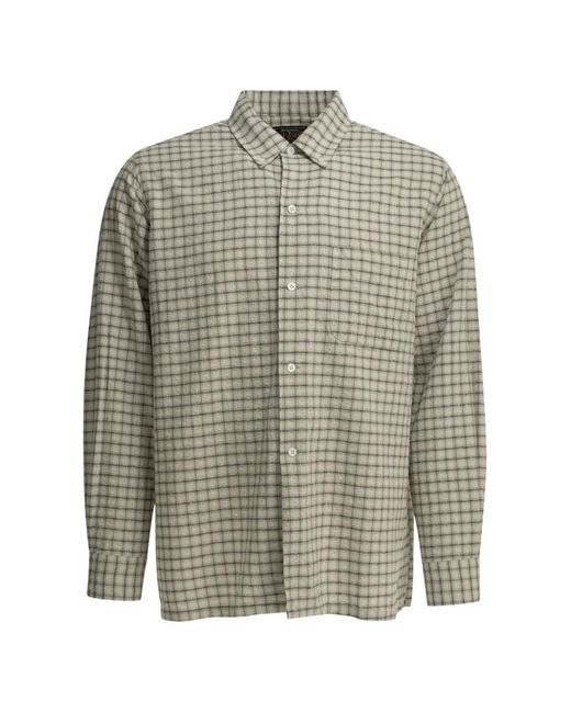 Beams Plus Gray Blazer En Seersucker À Carreaux for men