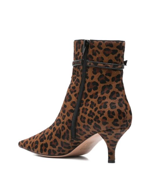 Twinset Brown 70Mm Leopard-Print Boots
