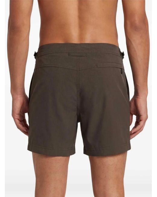 Tom Ford Gray Micro Compact Buckle-Detail Swim Shorts for men
