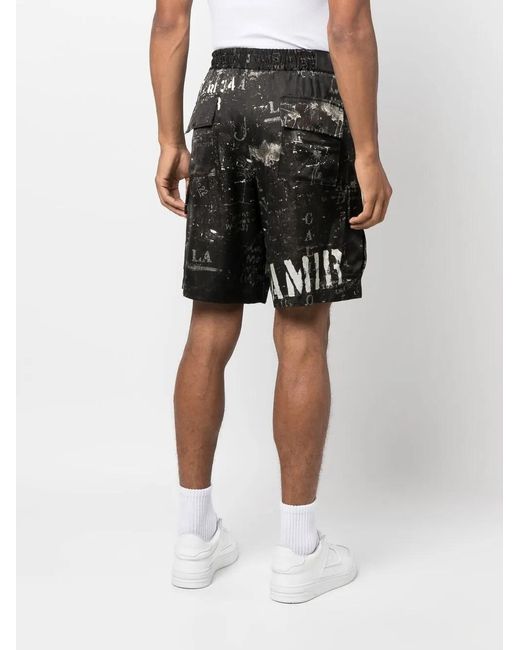 Amiri Black Cargo Shorts for men