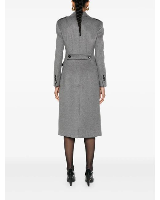 Tom Ford Gray Double-Breasted Coat