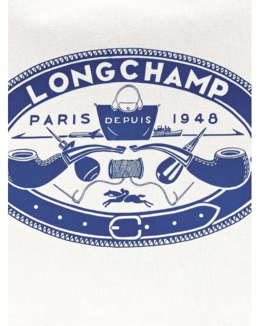 Borsa Tote Le Pliage Media di Longchamp in White