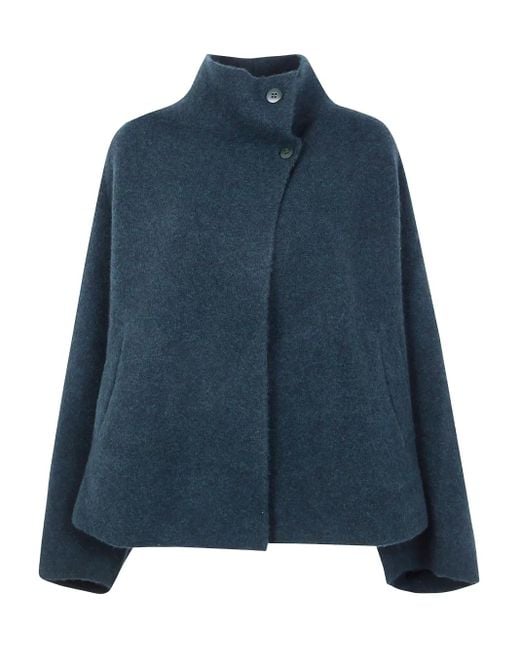Boboutic Blue Button Funnel-neck Jacket