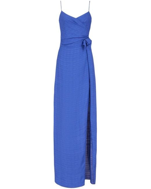 EA7 Blue Crepe Midi Dress