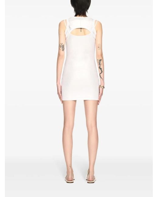 Off-White c/o Virgil Abloh White Ribbed Cut-Out Dress