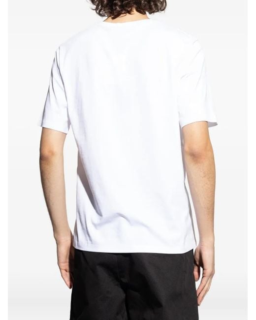Bally White Crest-Embroidered T-Shirt for men